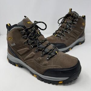 NWOB Skechers Relment-Pelmo 64869 KHK Waterproof Hiking Boots Men's Size 9.5